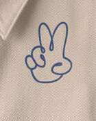Tout-petit - 'Une pi&egrave;ce unique' V signe de paix BLOUSON &agrave; fermeture &eacute;clair - Kaki, image 3 sur 3 diapositives