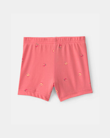 Baby Girl Peach Bike Shorts - Coral, 