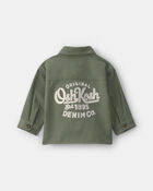 Baby Boy OshKosh Logo Twill Button-Down Shirt - Green, image 2 of 5 slides