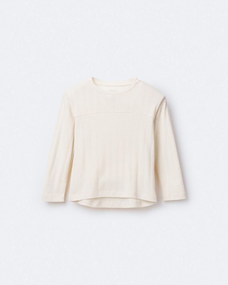 Toddler Girl Pointelle Long-Sleeve Top - Cream, image 6 of 7 slides