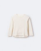 Toddler Girl Pointelle Long-Sleeve Top - Cream, image 6 of 7 slides