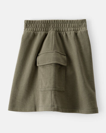 Girls French Terry Cargo Skort - Green, 