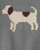 Toddler Organic Cotton Dog Sweater Knit Pullover, image 4 of 5 slides