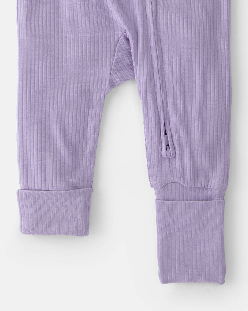 Baby Girl 2-Way Zip PurelySoft Sleeper - Purple, image 4 of 8 slides