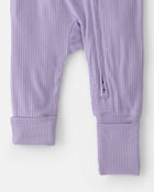 Baby Girl 2-Way Zip PurelySoft Sleeper - Purple, image 4 of 8 slides