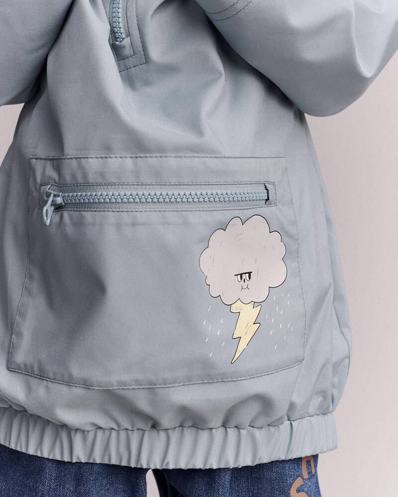 Tout-petit - Chandail imperm&eacute;able &agrave; capuchon, nuage et &eacute;clair - Bleu p&acirc;le, image 5 sur 7 diapositives