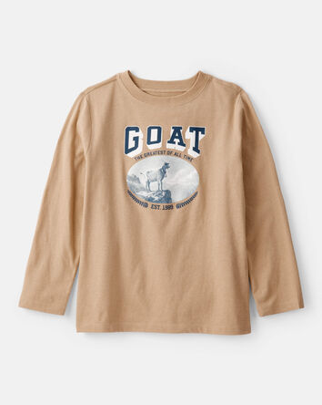 Gar&ccedil;ons - T-shirt graphique &agrave; manches longues GOAT - Taupe, 