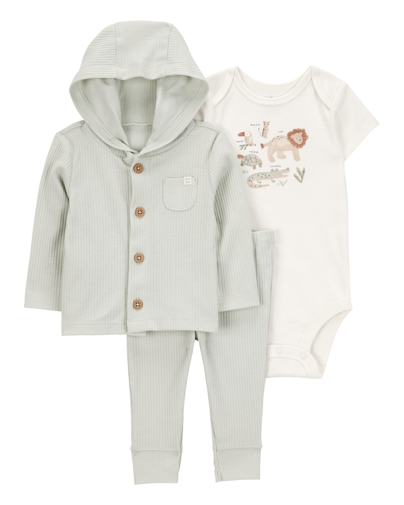 Baby 3-Piece Lion Little Cardigan Set, image 1 of 4 slides