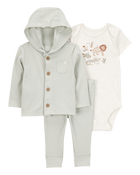 Baby 3-Piece Lion Little Cardigan Set, image 1 of 4 slides