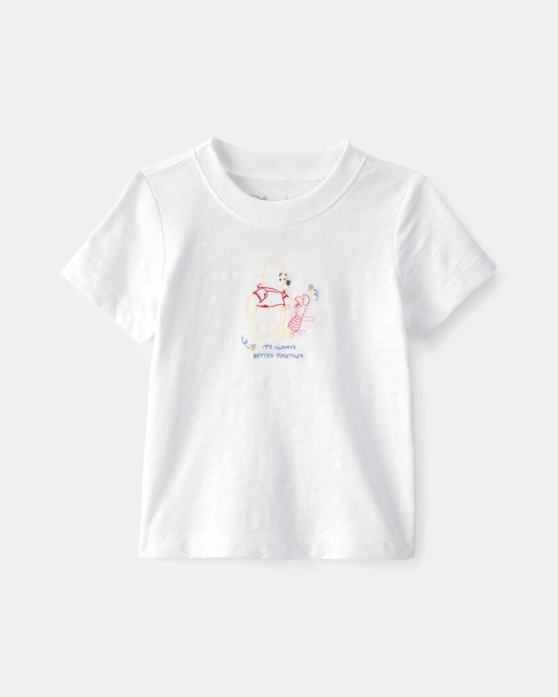 B&eacute;b&eacute; - T-shirt &agrave; imprim&eacute; et broderie Winnie l&rsquo;Ourson de Disney&reg; - Blanc, image 4 sur 4 diapositives