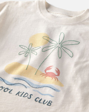 Toddler Organic Cotton Tee in Beach Print, 