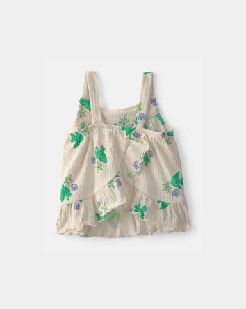 Baby Girl 2-Piece Fish Ruffle Top & Short Set - Green/White, 