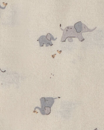 Baby 4-Pack Elephant Receiving Blankets - Grey/Ivory, 