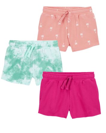 Baby 3-Pack Tie-Dye Pull-On French Terry Shorts, 