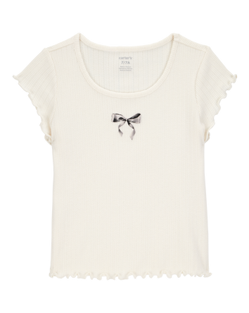 Kid Bow Pointelle Baby Tee, 