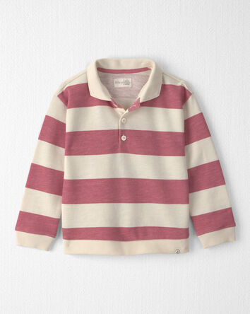 Tout-petit fille - Polo &agrave; rayures rugby en jersey bouclette de coton biologique, 