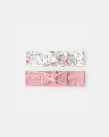 Baby Girl Butterfly Garden Headbands - Pink/Ivory, 