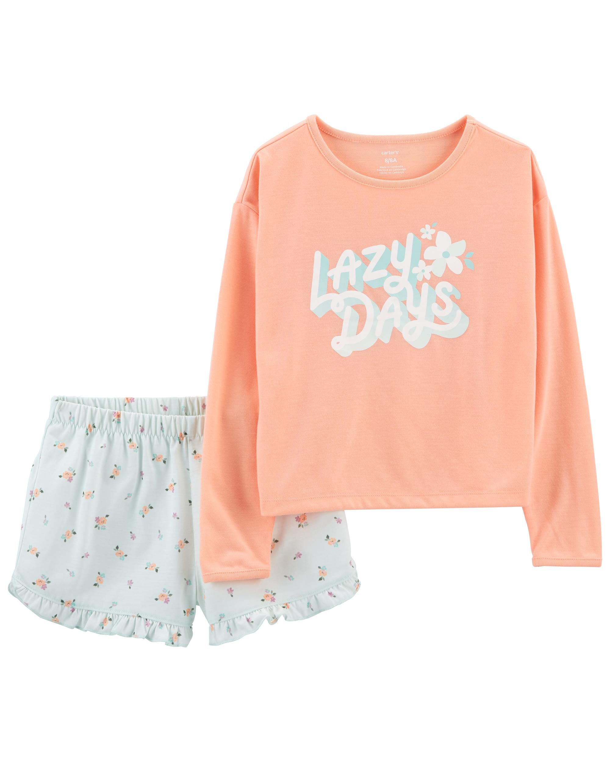 Mint Peach 2 Piece Floral Loose Fit Pyjamas Carter s Oshkosh Canada