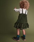 Toddler Girl Ruffle Skirtall - Olive, image 4 of 5 slides