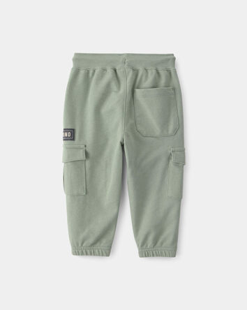 Baby Boy 'Camp Dino' French Terry Cargo Joggers - Green, 