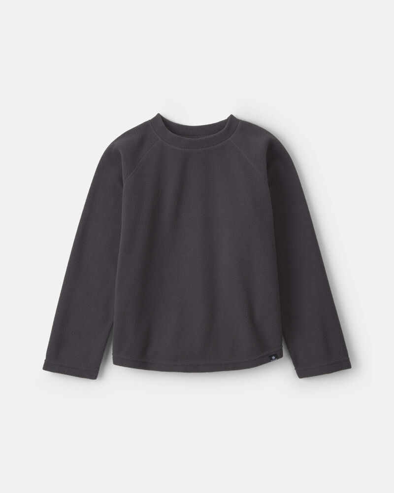 Boys Kombi Base Layer Fleece Crew Top - Charcoal, image 1 of 2 slides