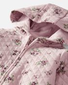 Baby Quilted Double Knit Floral Pram Made with Organic Cotton, image 2 of 4 slides
