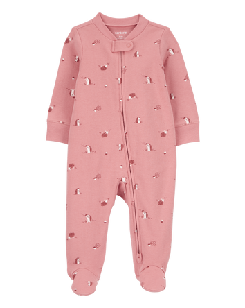 Baby Hedgehog 2-Way Zip Cotton Footie Sleeper Pyjamas, 