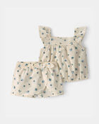 Baby Girl 2-Piece Floral Tank Top & Skirt Set, image 1 of 3 slides