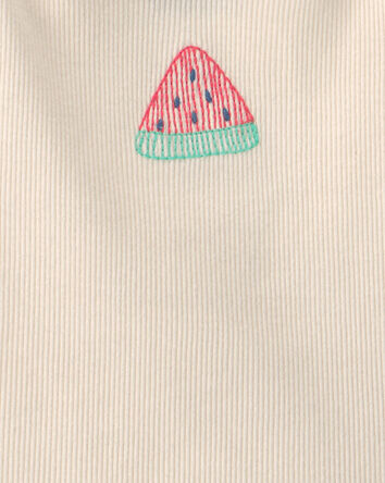 Baby Girl Watermelon Ribbed Tank Top - Cream, 