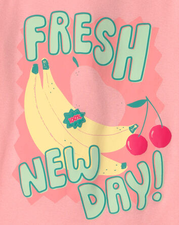 Girls Fruit 100% Cotton Short-Sleeve Snug Fit 4-Piece pyjama Set - Pink, 