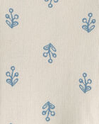 Toddler Girl Floral Ribbed Tee - Ivory, image 2 of 3 slides
