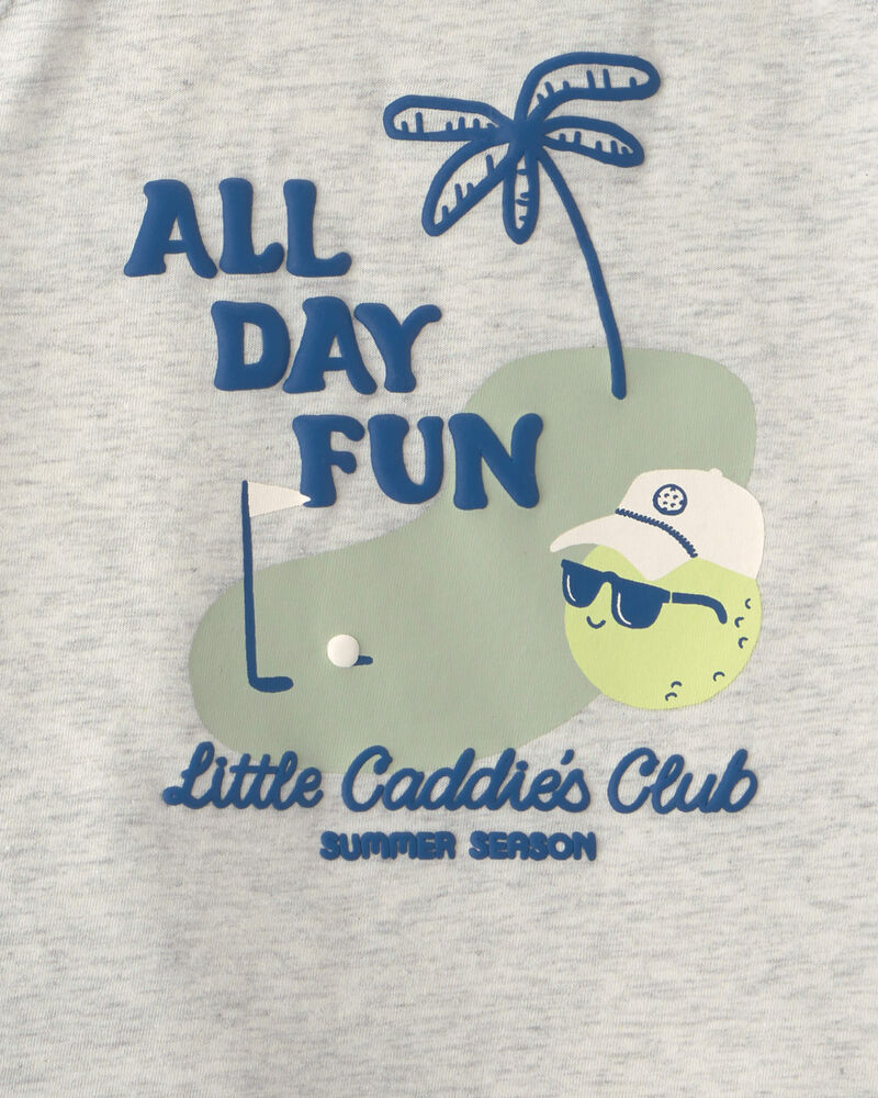 Tout-petit gar&ccedil;on - Ensemble 2 pi&egrave;ces short et haut &agrave; motif de golf &laquo;All Day Fun&raquo; - Gris/Bleu, image 4 sur 4 diapositives