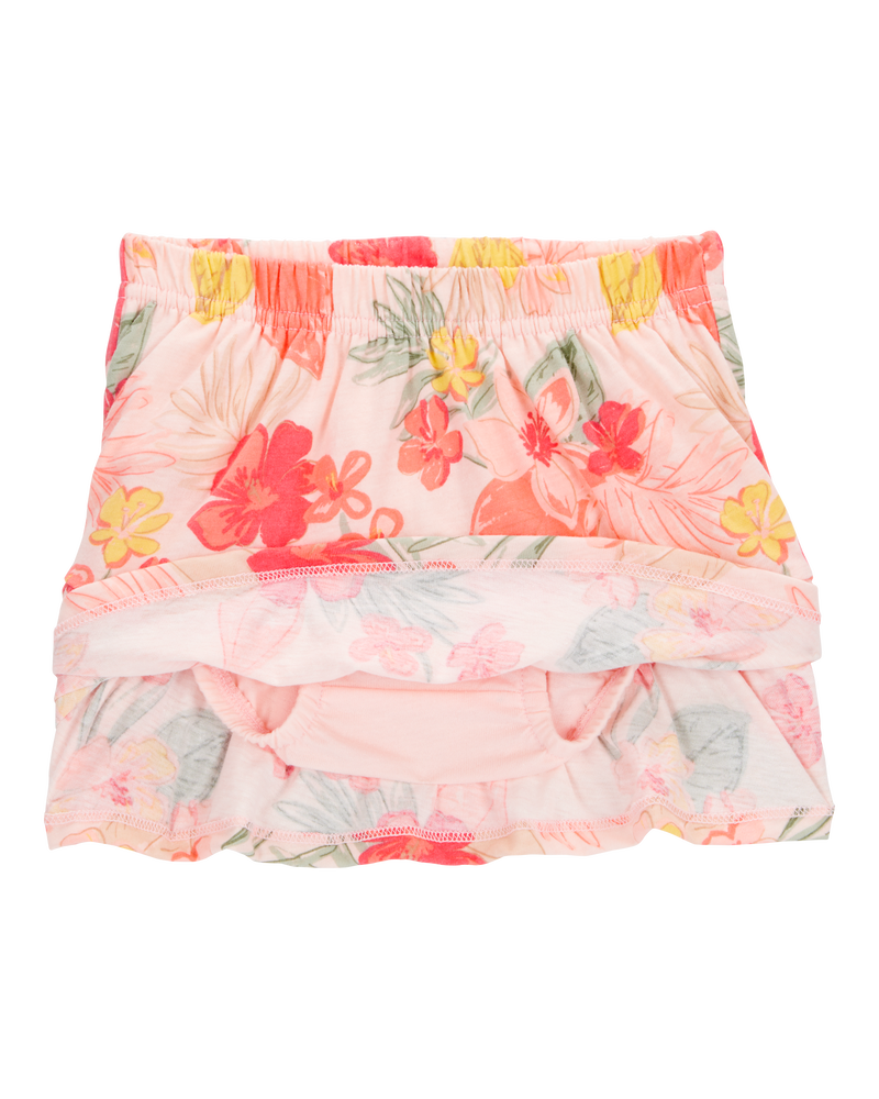 Bébé Ensemble 2 pièces débardeur côtelé et jupe-short à fleurs - Rose, image 2 sur 5 diapositives