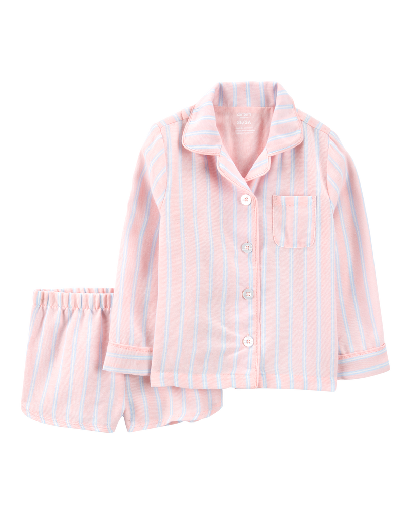 Toddler Striped Loose Fit 2-Piece Pyjamas - Purple, image 1 of 3 slides