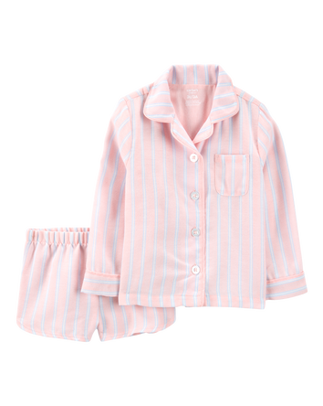Toddler Striped Loose Fit 2-Piece Pyjamas - Purple, 