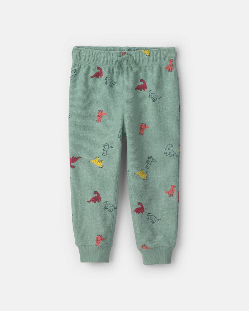 Toddler Boy 2-Piece Dinosaur French Terry Long-Sleeve Top & Pant Set - Green, image 2 of 4 slides