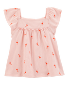 Toddler Flamingo Pom Pom Fashion Top - Pink, image 1 of 4 slides