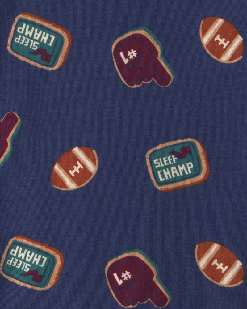 Boys 4-Piece 'Sleep Champs 01' 100% Cotton Snug Fit Pyjama Set - Burgundy/Cream, image 4 of 5 slides