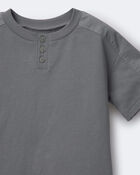 Toddler Boy Henley Tee - Dark Grey, image 2 of 2 slides