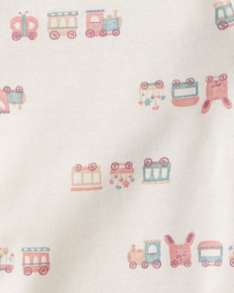 Baby Girl 5-Pack Train Floral Multipack Bodysuits - Green/Pink, image 6 of 7 slides