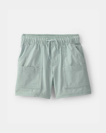 Baby Boy Poplin Drawstring Utility Shorts - Green, 