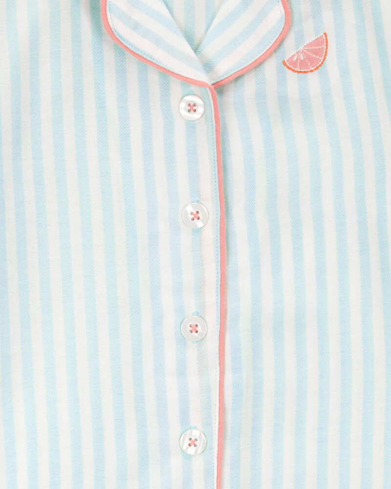 Kid Striped Loose Fit 2-Piece Pyjamas - Mint, image 3 of 4 slides