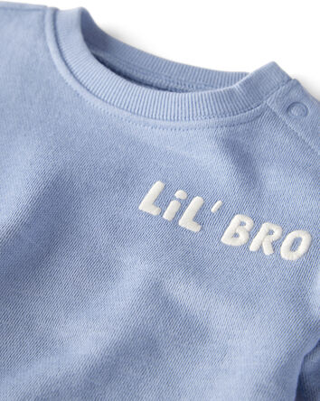 Baby Boy Organic Cotton Lil' Bro Bubble, 