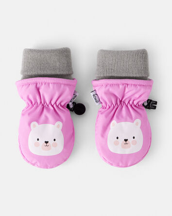 Baby Girl KOMBI Animal Foldable Cuff Mittens, 