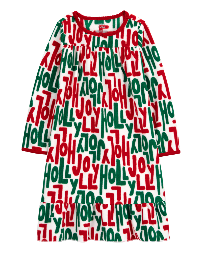 Holly Jolly Fleece Nightgown, image 1 of 3 slides
