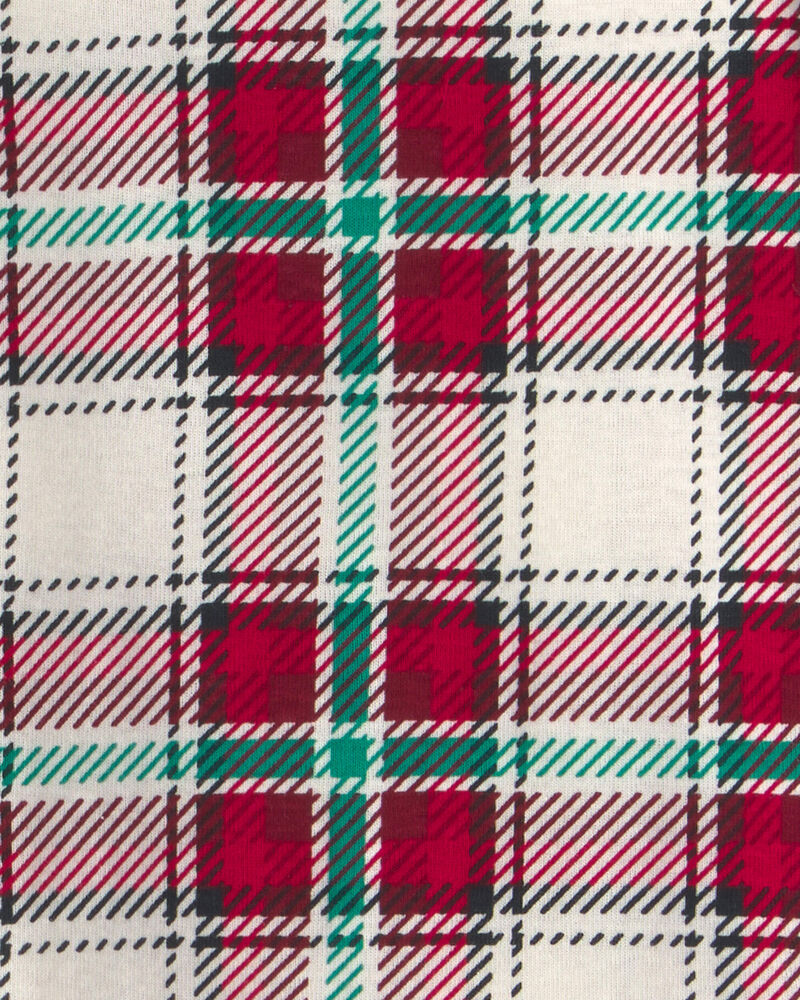 Baby 2-Piece Christmas Plaid 100% Cotton Snug Fit Pyjama Set - Red/Green, image 3 of 4 slides