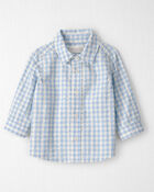 Baby Boy Gingham Button-Front Shirt Made with Organic Cotton, image 1 of 4 slides