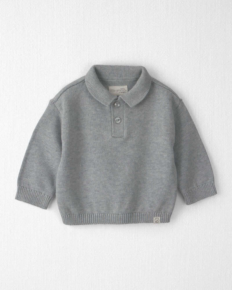 B&eacute;b&eacute; gar&ccedil;on - Chandail polo en tricot de coton biologique, image 1 sur 3 diapositives