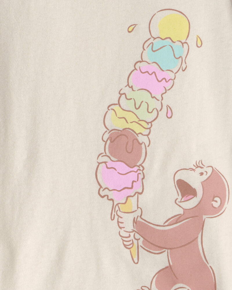 Tout-petit fille - T-shirt &agrave; imprim&eacute; de cr&egrave;me glac&eacute;e George le petit curieux - Cr&egrave;me, image 2 sur 2 diapositives