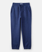 Toddler Boy Solid Fleece Drawstring Joggers - Blue, image 2 of 4 slides